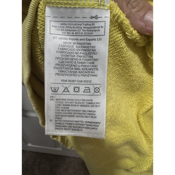 Adidas Mens Original Trefoil Lightweight Crewneck Sweatshirt Yellow Mens Small - Picture 7 of 7